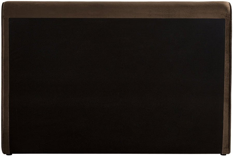 Sloan Velvet Queen Bed (3 Boxes) Brown - Gate FurnitureQueen Bed