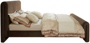 Sloan Velvet Queen Bed (3 Boxes) Brown - Gate FurnitureQueen Bed