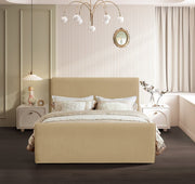 Sloan Velvet Queen Bed (3 Boxes) Camel - Gate FurnitureQueen Bed