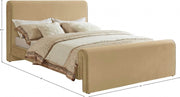 Sloan Velvet Queen Bed (3 Boxes) Camel - Gate FurnitureQueen Bed