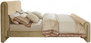 Sloan Velvet Queen Bed (3 Boxes) Camel - Gate FurnitureQueen Bed