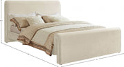 Sloan Velvet Queen Bed (3 Boxes) Cream - Gate FurnitureQueen Bed