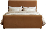 Sloan Velvet Queen Bed (3 Boxes) Saddle - Gate FurnitureQueen Bed