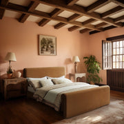 Sloan Velvet Queen Bed (3 Boxes) Saddle - Gate FurnitureQueen Bed