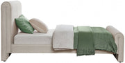 Sloan Velvet Twin Bed (3 Boxes) Cream - Gate FurnitureTwin Bed