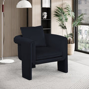 Sloan Velvet Upholstered Accent Chair in Black - 424Black