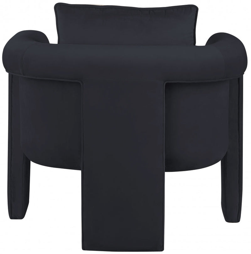 Sloan Velvet Upholstered Accent Chair in Black - 424Black