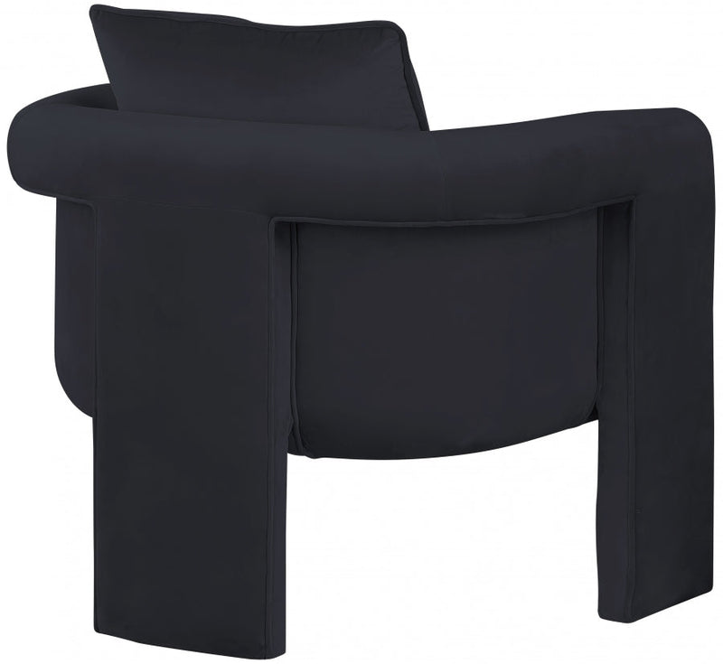 Sloan Velvet Upholstered Accent Chair in Black - 424Black