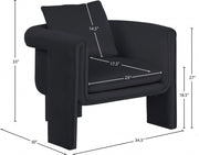Sloan Velvet Upholstered Accent Chair in Black - 424Black