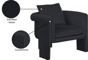 Sloan Velvet Upholstered Accent Chair in Black - 424Black