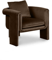 Sloan Velvet Upholstered Accent Chair in Brown - 424Brown