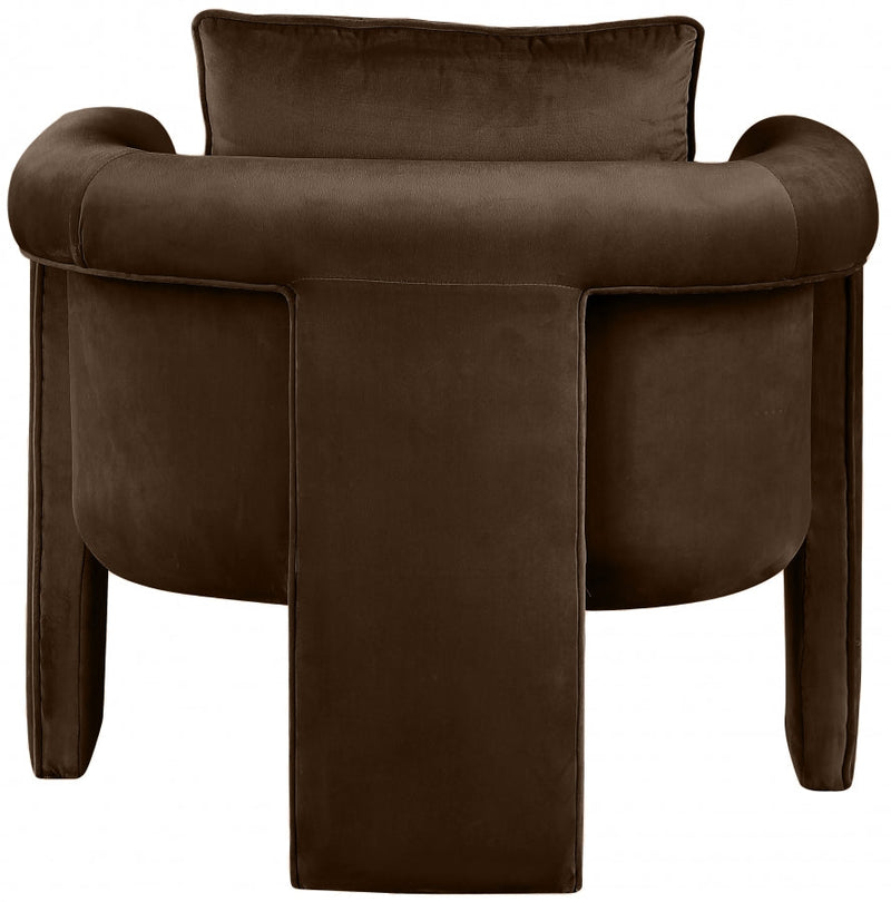Sloan Velvet Upholstered Accent Chair in Brown - 424Brown