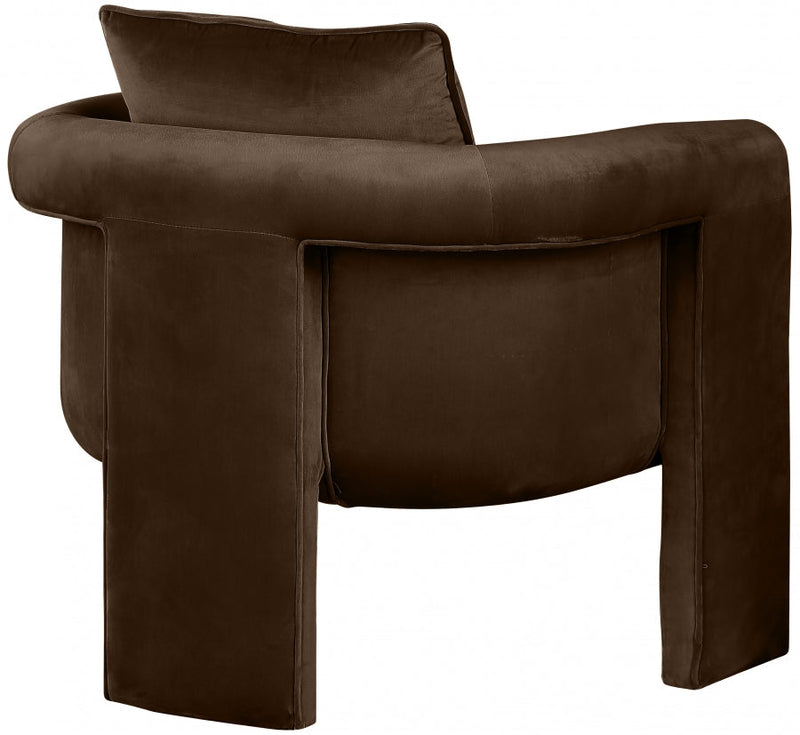 Sloan Velvet Upholstered Accent Chair in Brown - 424Brown