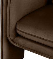 Sloan Velvet Upholstered Accent Chair in Brown - 424Brown