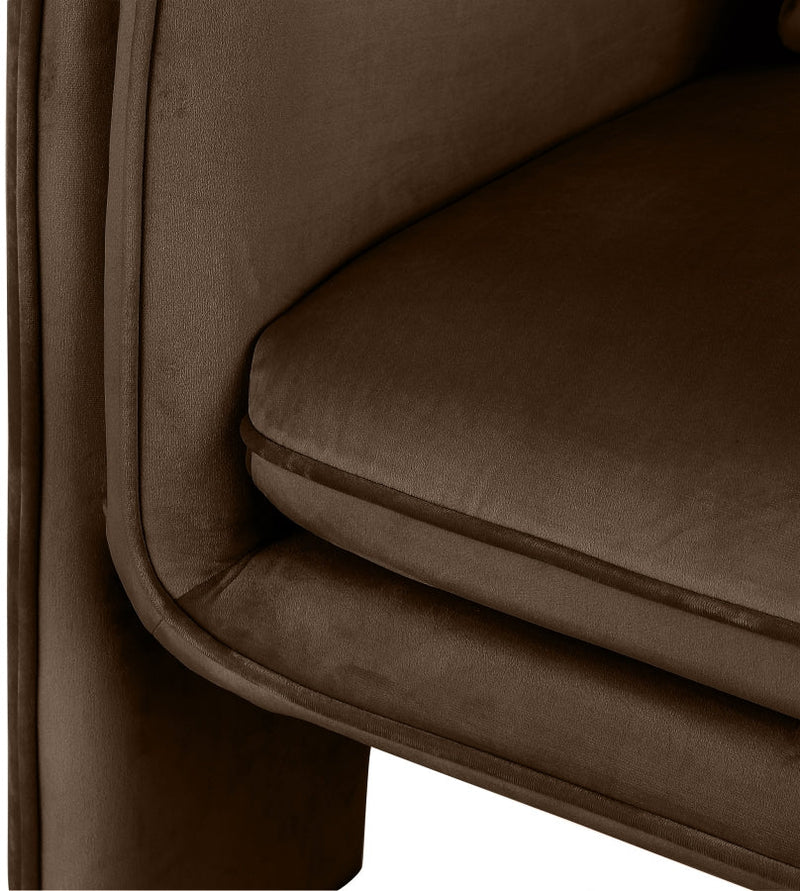 Sloan Velvet Upholstered Accent Chair in Brown - 424Brown
