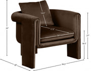 Sloan Velvet Upholstered Accent Chair in Brown - 424Brown