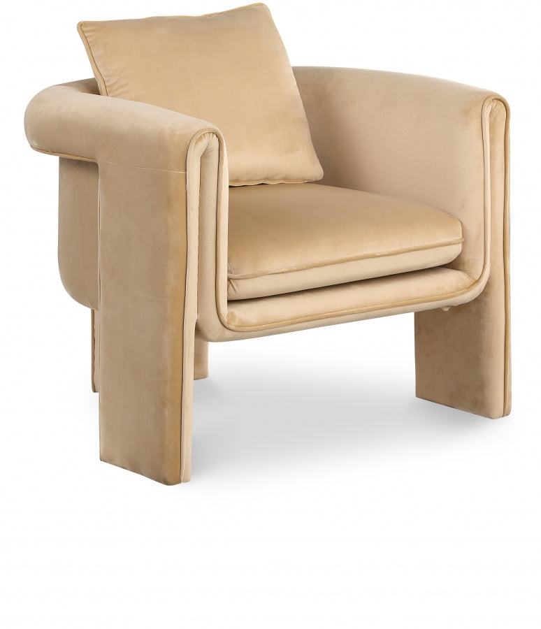 Sloan Velvet Upholstered Accent Chair in Camel - 424Camel