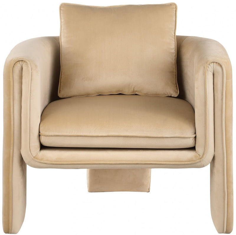 Sloan Velvet Upholstered Accent Chair in Camel - 424Camel