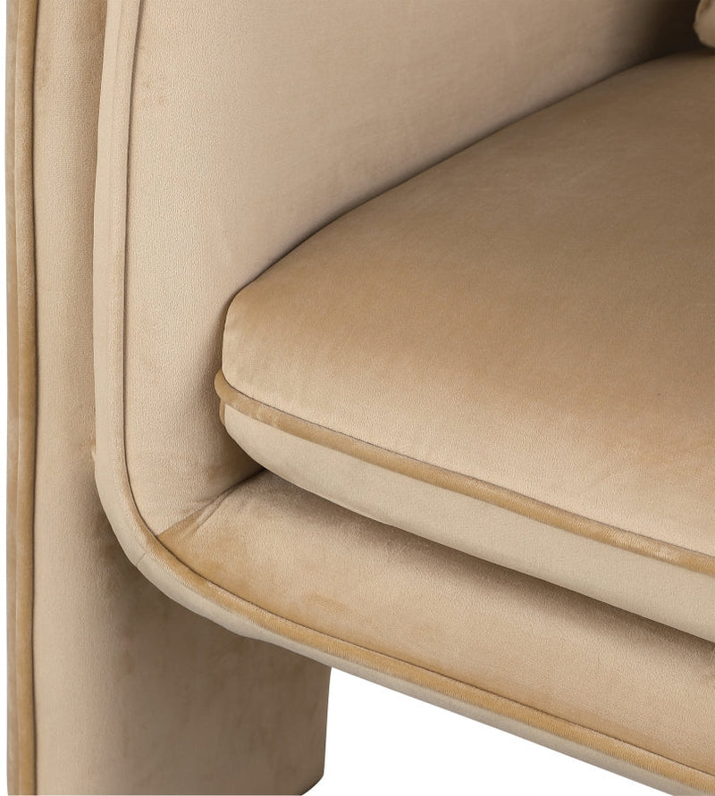 Sloan Velvet Upholstered Accent Chair in Camel - 424Camel