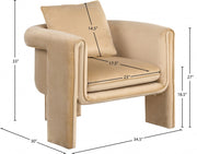 Sloan Velvet Upholstered Accent Chair in Camel - 424Camel