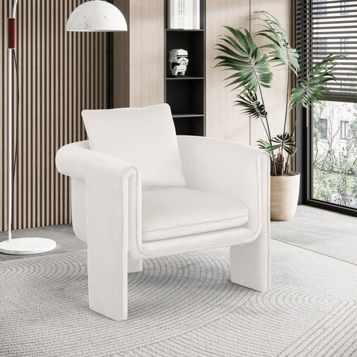 Sloan Velvet Upholstered Accent Chair in Cream - 424Cream