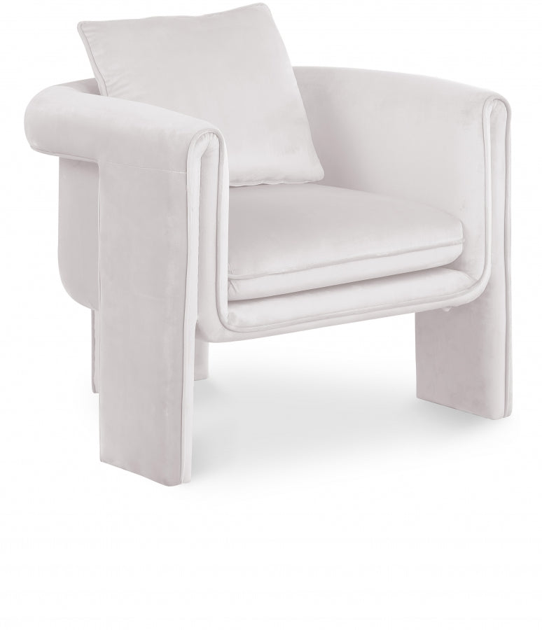 Sloan Velvet Upholstered Accent Chair in Cream - 424Cream