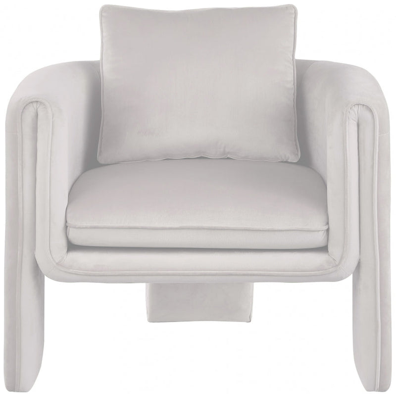 Sloan Velvet Upholstered Accent Chair in Cream - 424Cream