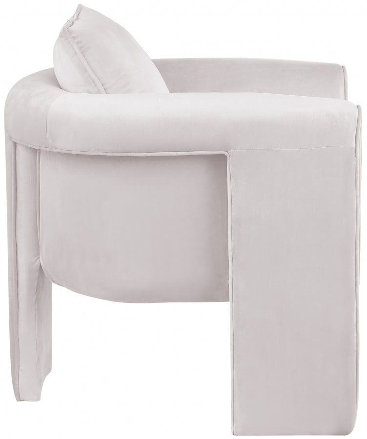Sloan Velvet Upholstered Accent Chair in Cream - 424Cream