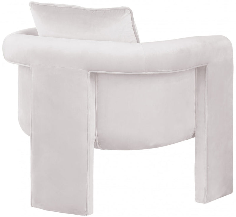 Sloan Velvet Upholstered Accent Chair in Cream - 424Cream