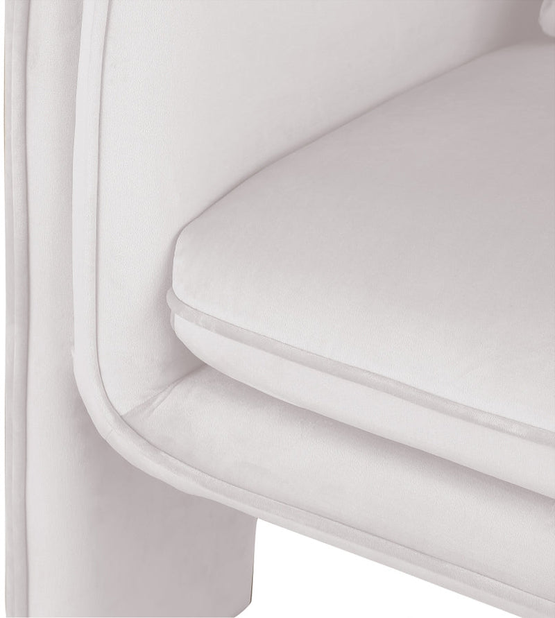 Sloan Velvet Upholstered Accent Chair in Cream - 424Cream