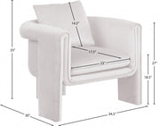 Sloan Velvet Upholstered Accent Chair in Cream - 424Cream