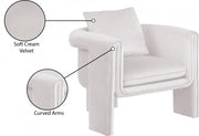 Sloan Velvet Upholstered Accent Chair in Cream - 424Cream