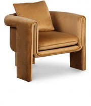 Sloan Velvet Upholstered Accent Chair in Saddle - 424Saddle