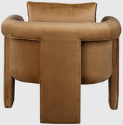 Sloan Velvet Upholstered Accent Chair in Saddle - 424Saddle
