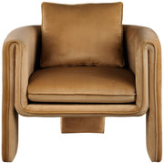 Sloan Velvet Upholstered Accent Chair in Saddle - 424Saddle