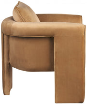 Sloan Velvet Upholstered Accent Chair in Saddle - 424Saddle