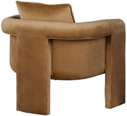 Sloan Velvet Upholstered Accent Chair in Saddle - 424Saddle