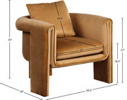 Sloan Velvet Upholstered Accent Chair in Saddle - 424Saddle