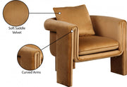 Sloan Velvet Upholstered Accent Chair in Saddle - 424Saddle