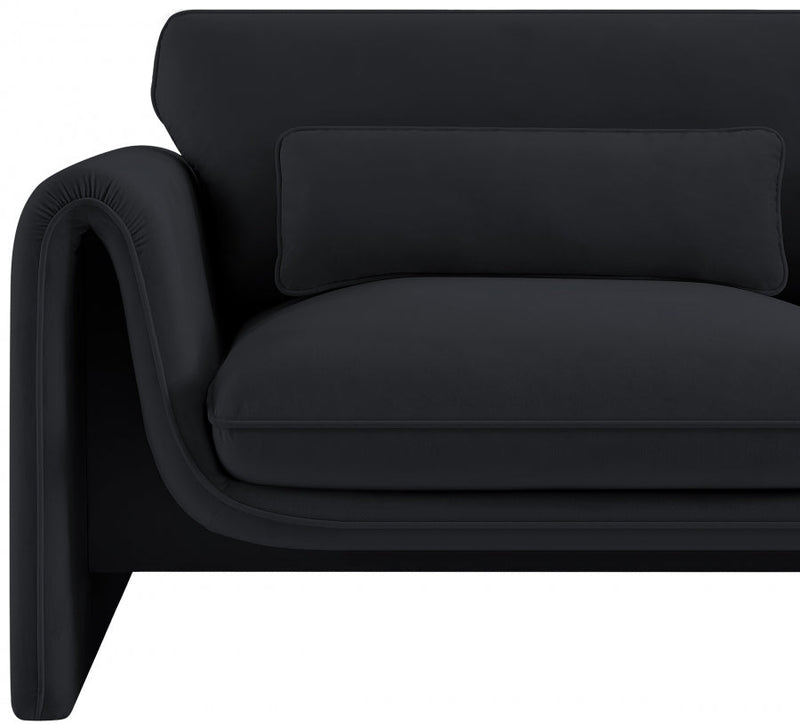 Sloan Velvet Upholstered Chair in Black - 199Black-C