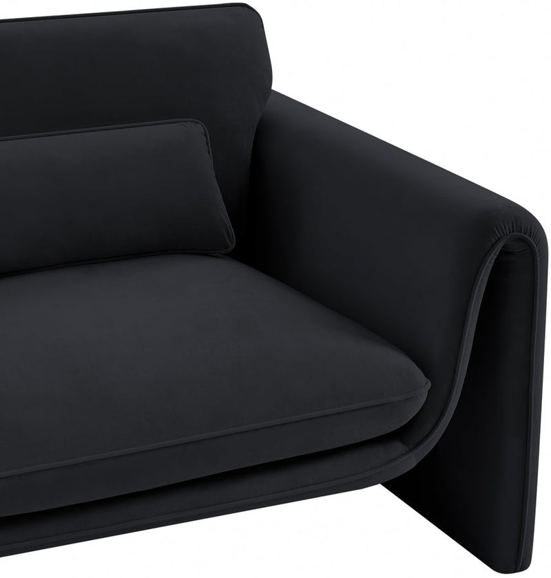 Sloan Velvet Upholstered Chair in Black - 199Black-C