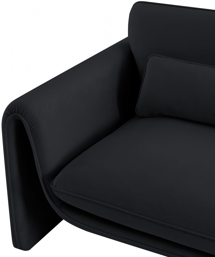Sloan Velvet Upholstered Chair in Black - 199Black-C