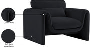 Sloan Velvet Upholstered Chair in Black - 199Black-C