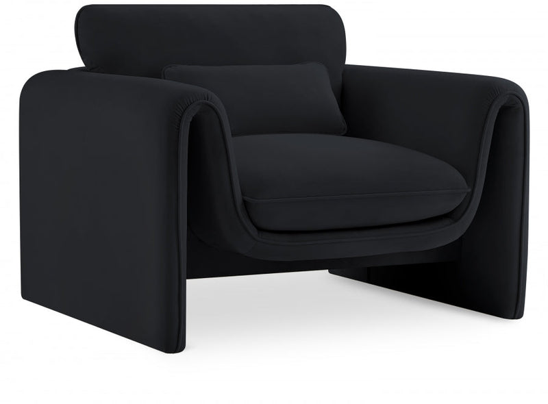 Sloan Velvet Upholstered Chair in Black - 199Black-C