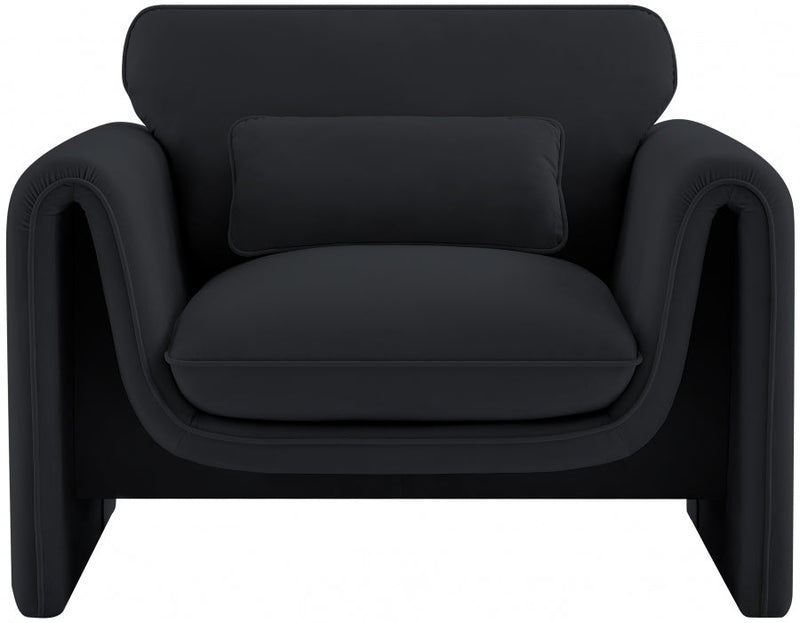 Sloan Velvet Upholstered Chair in Black - 199Black-C