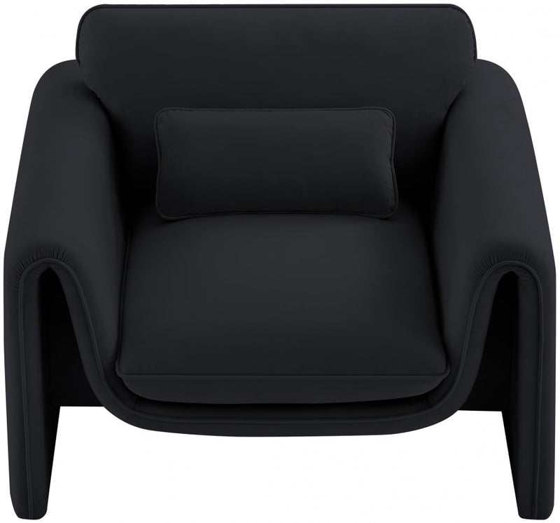 Sloan Velvet Upholstered Chair in Black - 199Black-C