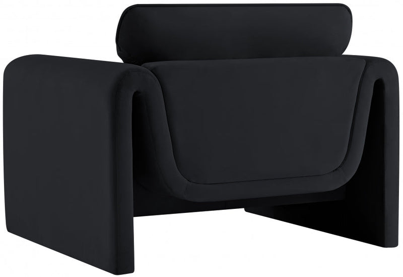 Sloan Velvet Upholstered Chair in Black - 199Black-C