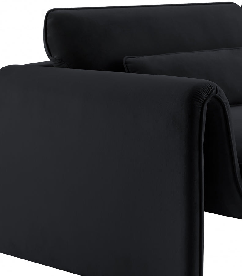 Sloan Velvet Upholstered Chair in Black - 199Black-C