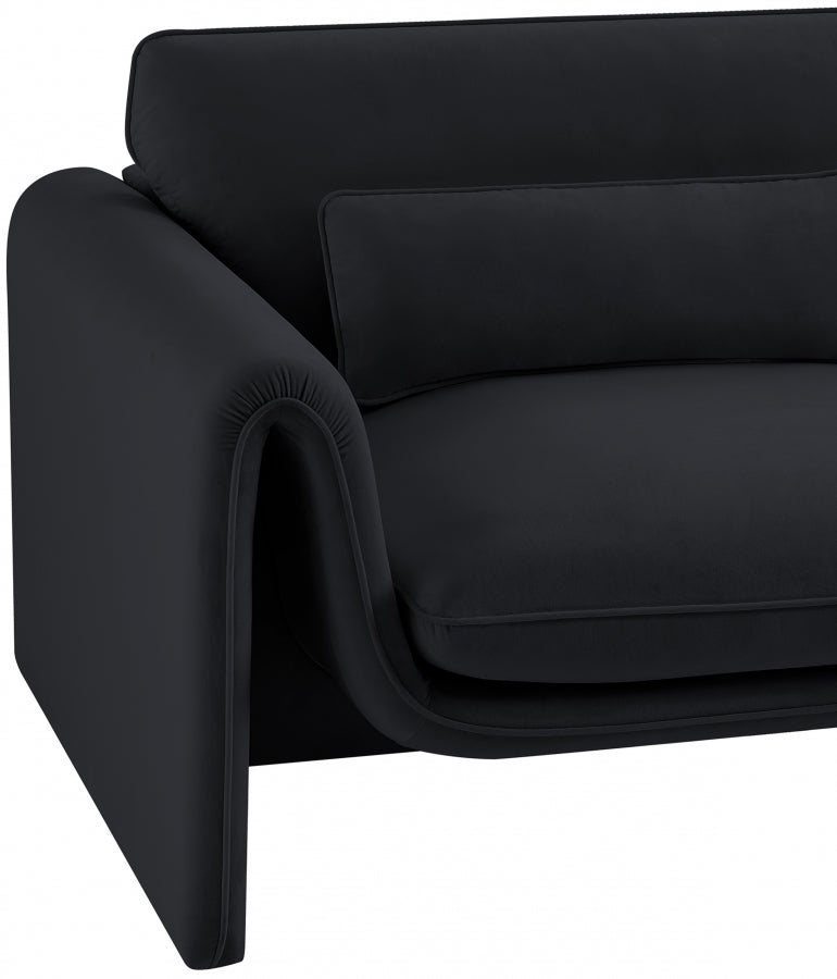Sloan Velvet Upholstered Chair in Black - 199Black-C