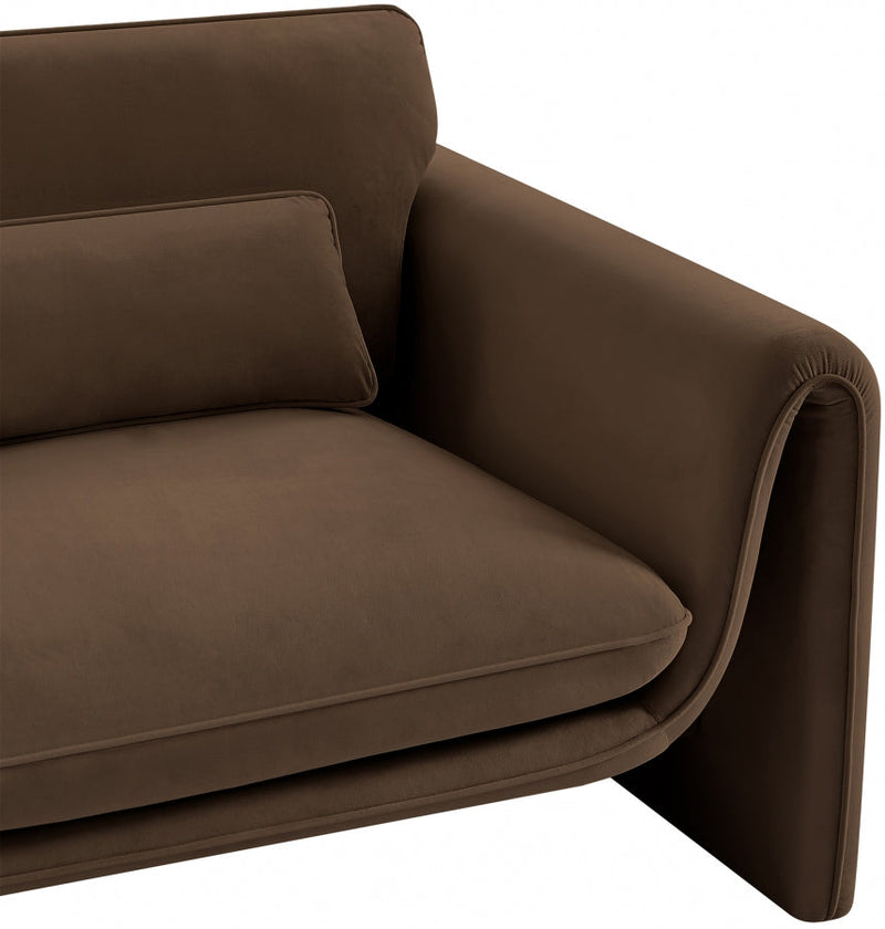 Sloan Velvet Upholstered Chair in Brown - 199Brown-C